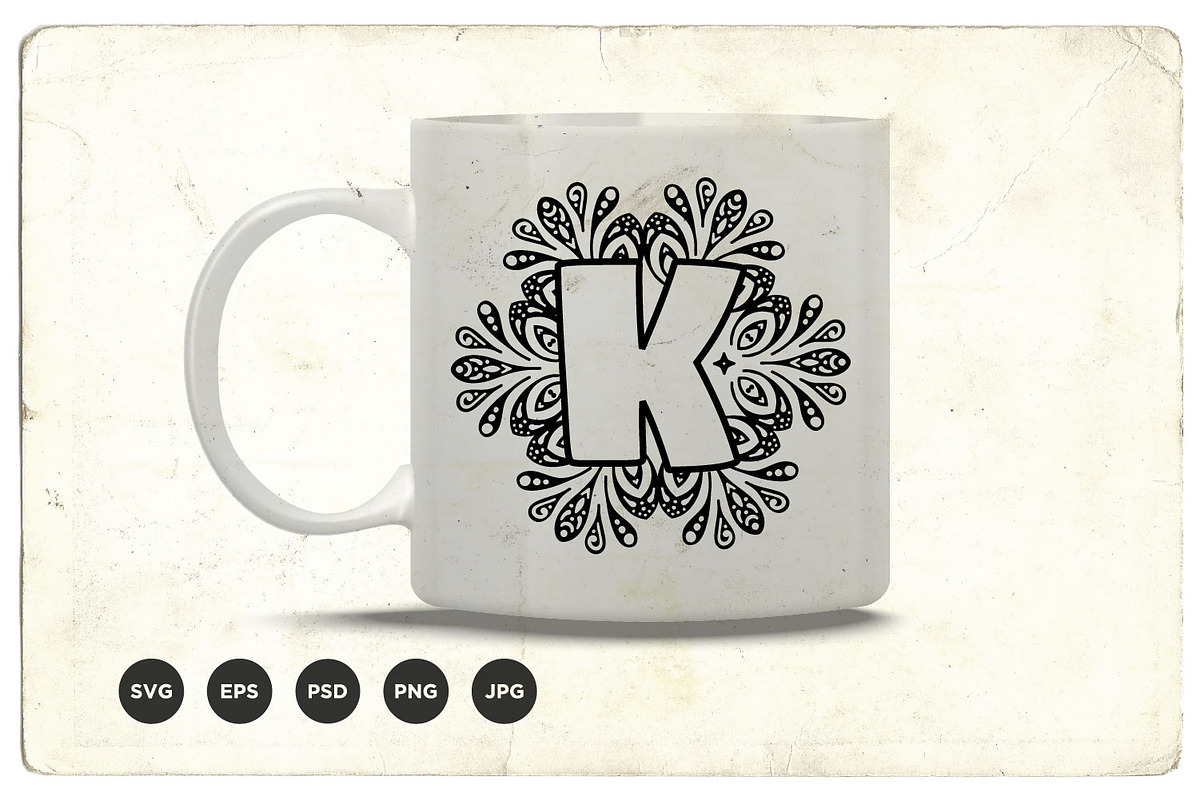 Initial Alphabet mandala monogram, a Branding & Logo Template by vectorartificer (Photo 2 of 6)