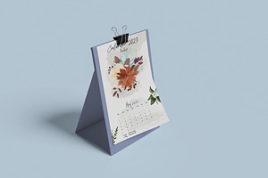 Vertical Desk Calendar Mockup