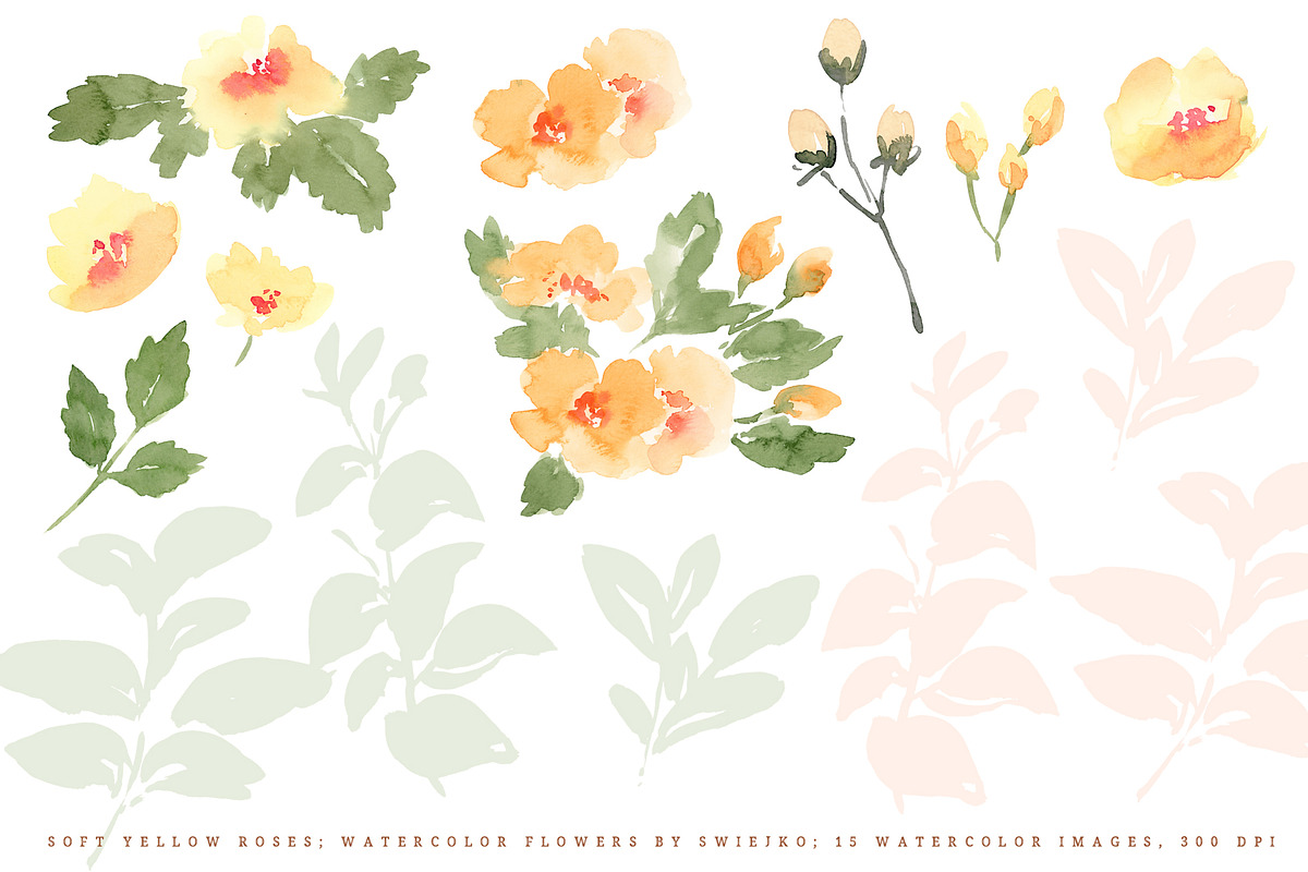 Soft Yellow Rose clipart, a Texture Illustration by swiejko (Photo 2 of 5)