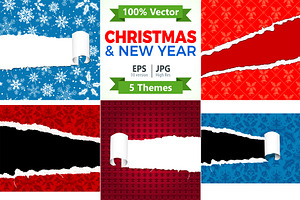 Christmas and New Year Backgrounds, a Decorative Illustration by TAlex