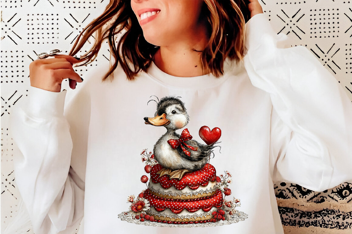 Cute Baby Duck Valentine Clipart, an Illustration by SinaCreation (Photo 8 of 11)