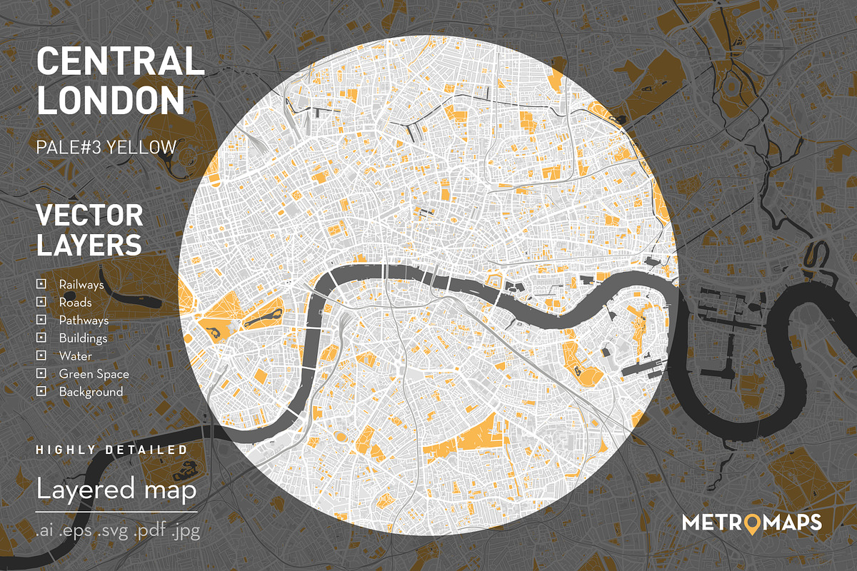 London Map – Yellow, an Illustration by MetroMaps (Photo 1 of 3)