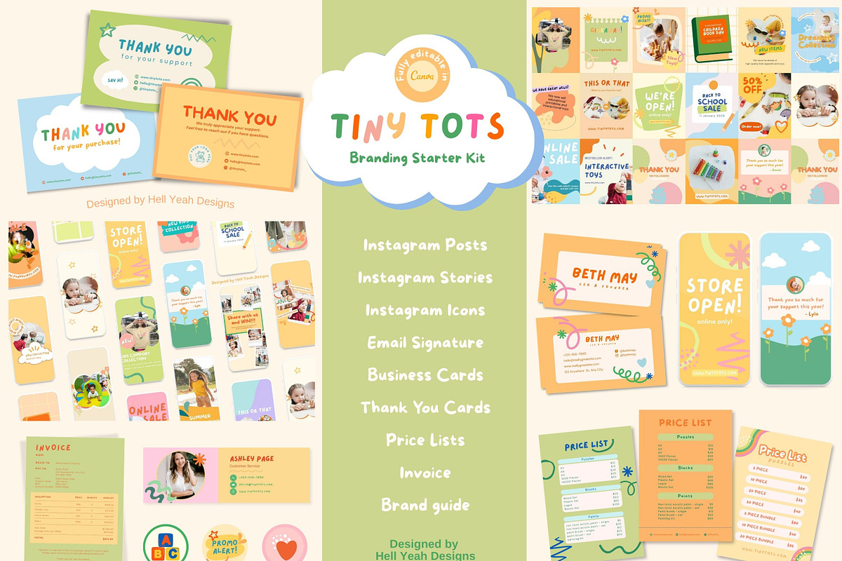 Tiny Tots Branding Starter Kit, a Branding & Logo Template by Hell Yeah Designs (Photo 1 of 19)
