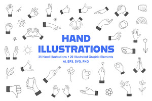 Vector Hand Illustrations, an Illustration by aivos