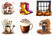 Hand Drawn Vintage Autumn Clipart, an Illustration by OK Design (Thumbnail 2 of 5)