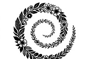 50 Elegant Floral Leaf Spiral Frame, a Decorative Illustration by Amazin_art (Thumbnail 4 of 25)