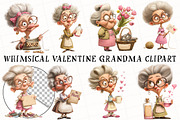 Whimsical Valentine Grandma Clipart, an Illustration by OK Design (Thumbnail 2 of 6)