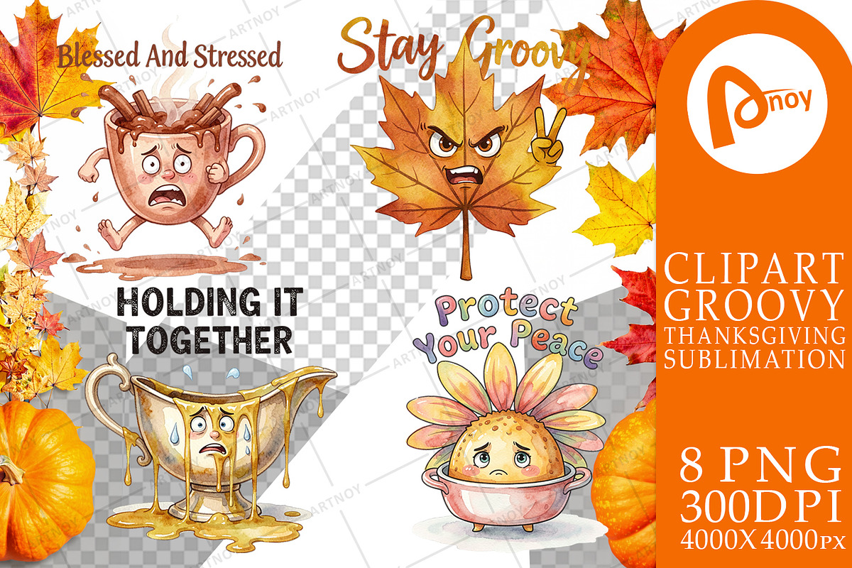 Groovy Thanksgiving Sublimation, a Seasonal Illustration by Artnoy (Photo 11 of 18)