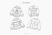Hand Drawn Sweaters Clipart, a Seasonal Illustration by Victoruler (Thumbnail 3 of 5)