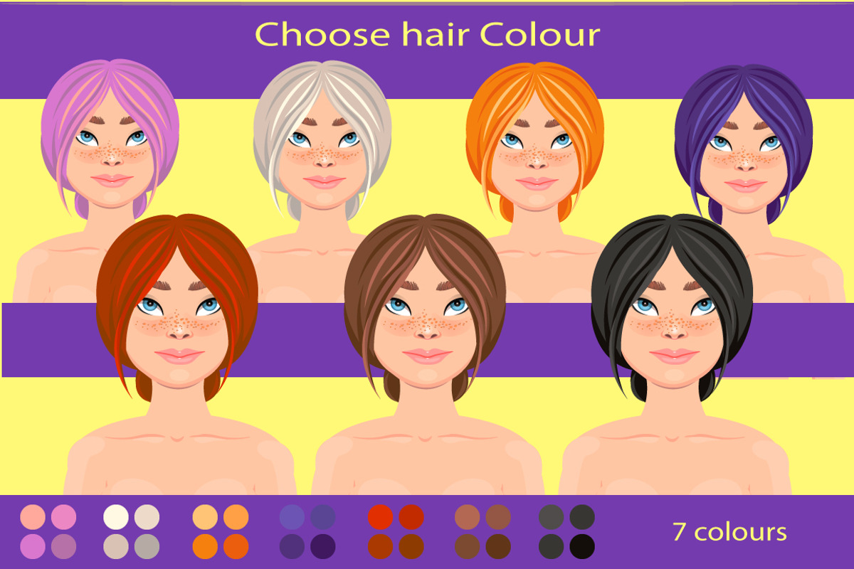 Girl avatar creator (PS), a Person Illustration by Mandarinkas art (Photo 4 of 9)