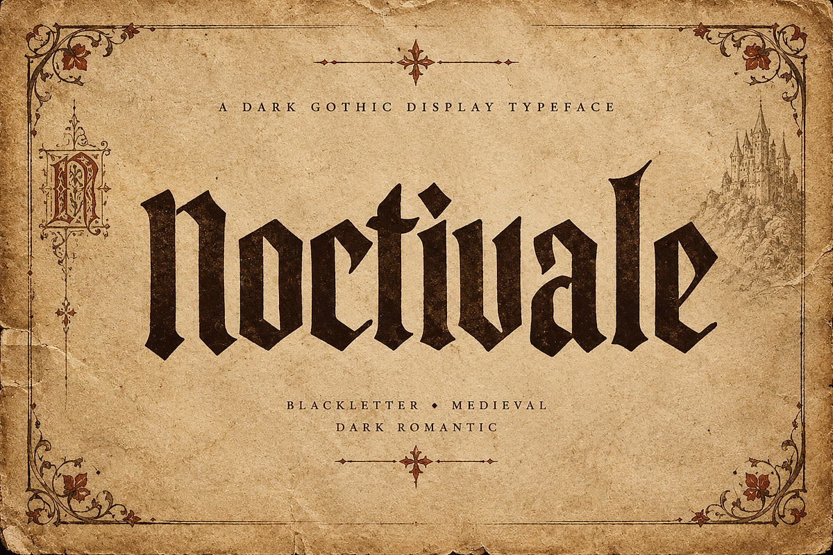 NOCTIVALE — Dark Blackletter Font, a Blackletter Font by Wow Magic (Photo 4 of 4)