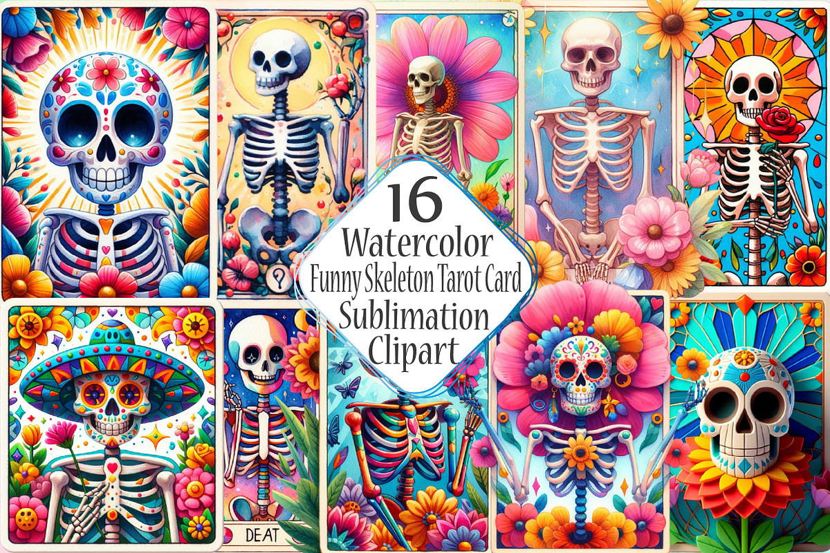 Funny Skeleton Tarot Card Png, a Graphic by SinaCreation (Photo 1 of 5)