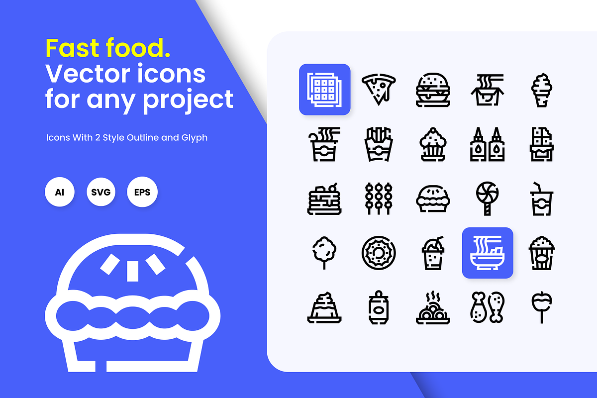 Fast food Icons, a Duotone Icon by HacaStudio (Photo 1 of 3)