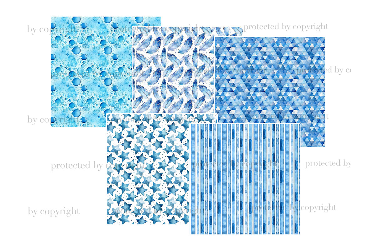 Blue Baby Boy Digital Paper, a Pattern Graphic by GlamArtZhanna (Photo 3 of 3)