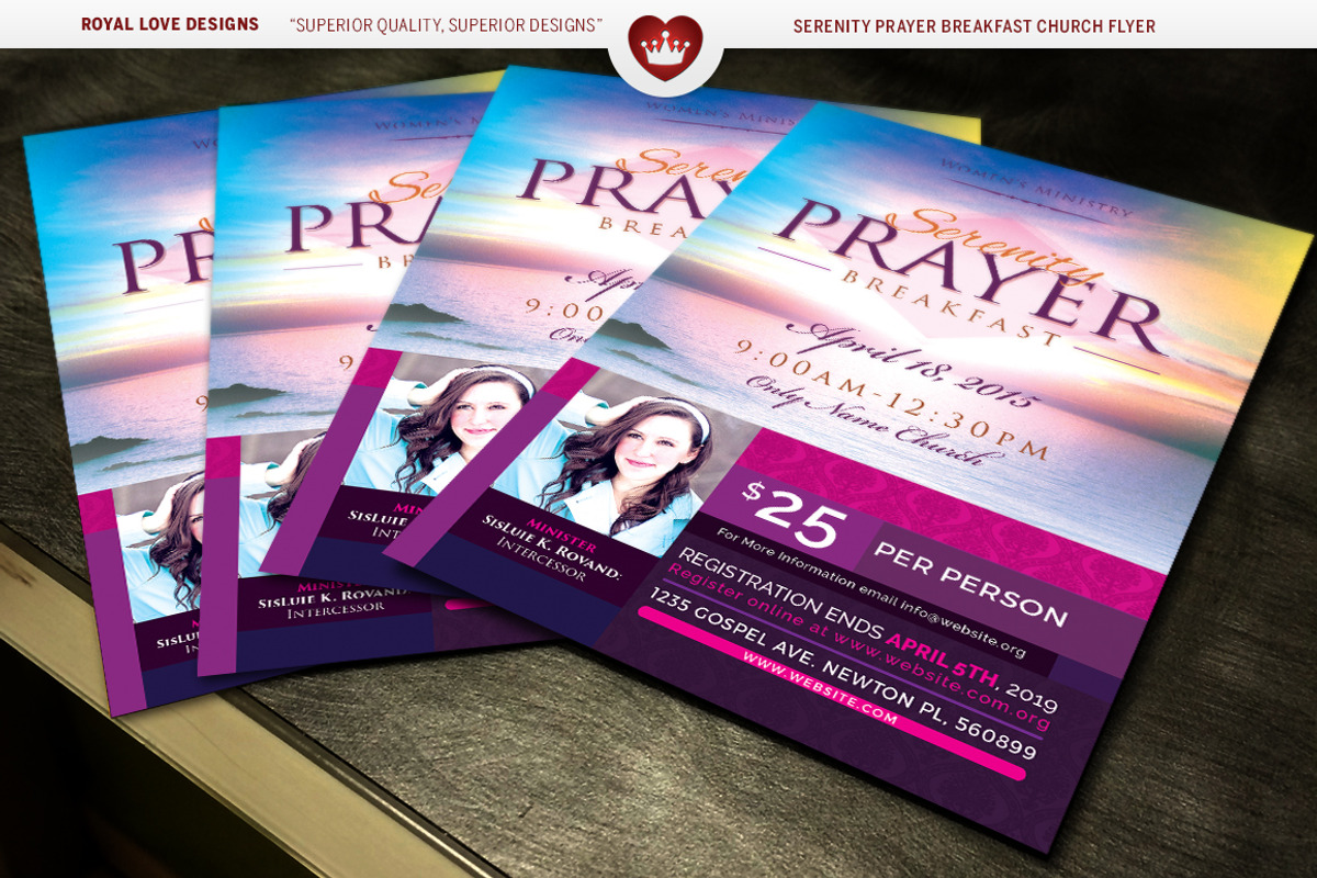 Serenity Prayer Breakfast, a Flyer Template by Royallove (Photo 2 of 3)