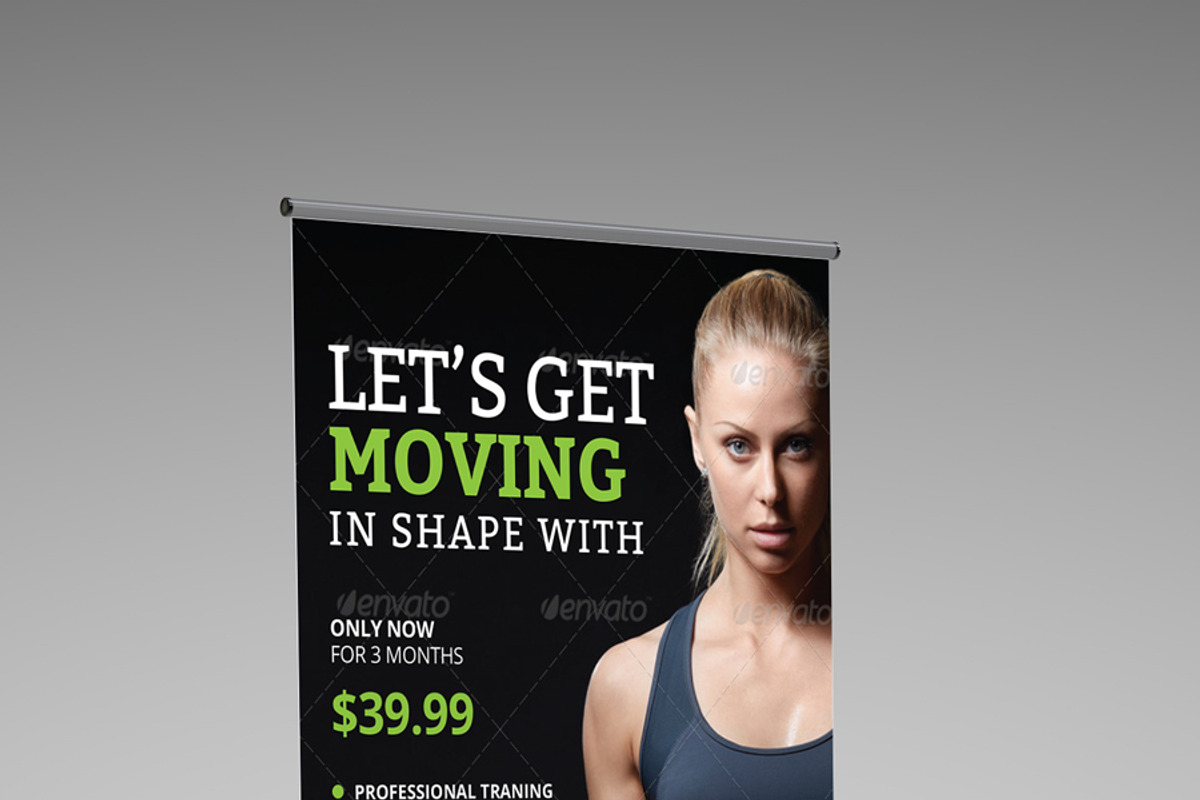 Fitness Roll-up Banner Template, a Marketing Template by Design'sTRIBE (Photo 2 of 5)