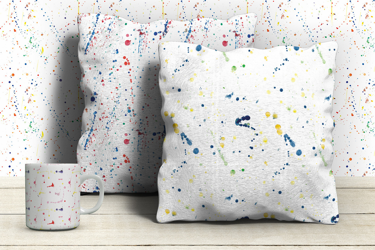 Watercolor Splashes patterns, a Pattern Graphic by DollyPotterson (Photo 7 of 7)