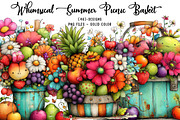 Whimsical Summer Picnic Basket Clipa, an Illustration by CreationArt (Thumbnail 1 of 7)