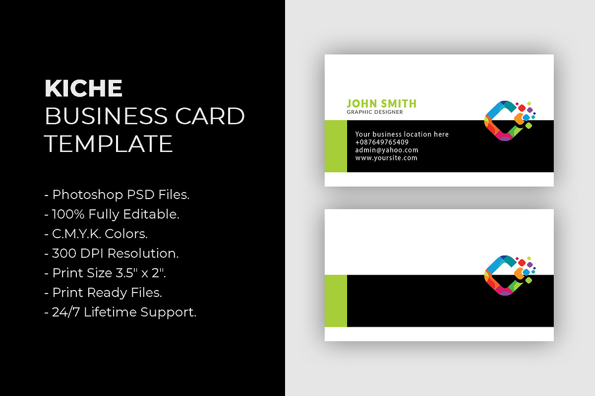 KICHE Business Card Template, a Business Card Template by Dueza.Com
