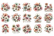 Whimsical spring flowers clipart, an Illustration by SinaCreation (Thumbnail 2 of 11)