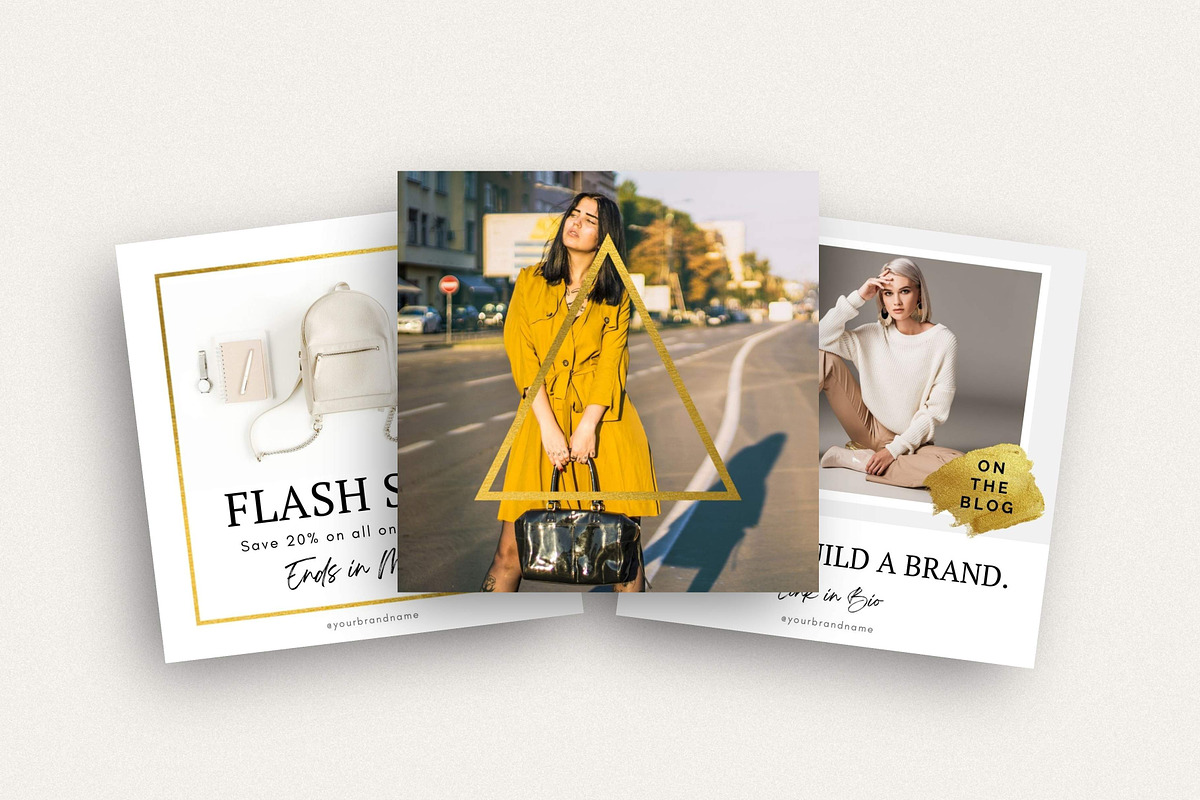 Gold Instagram Post Pack Canva, a Social Media Template by DeeBeeDesign (Photo 2 of 9)