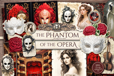 Phantom of the Opera Scrapbook Kit, a Decorative Illustration by Secret Helper