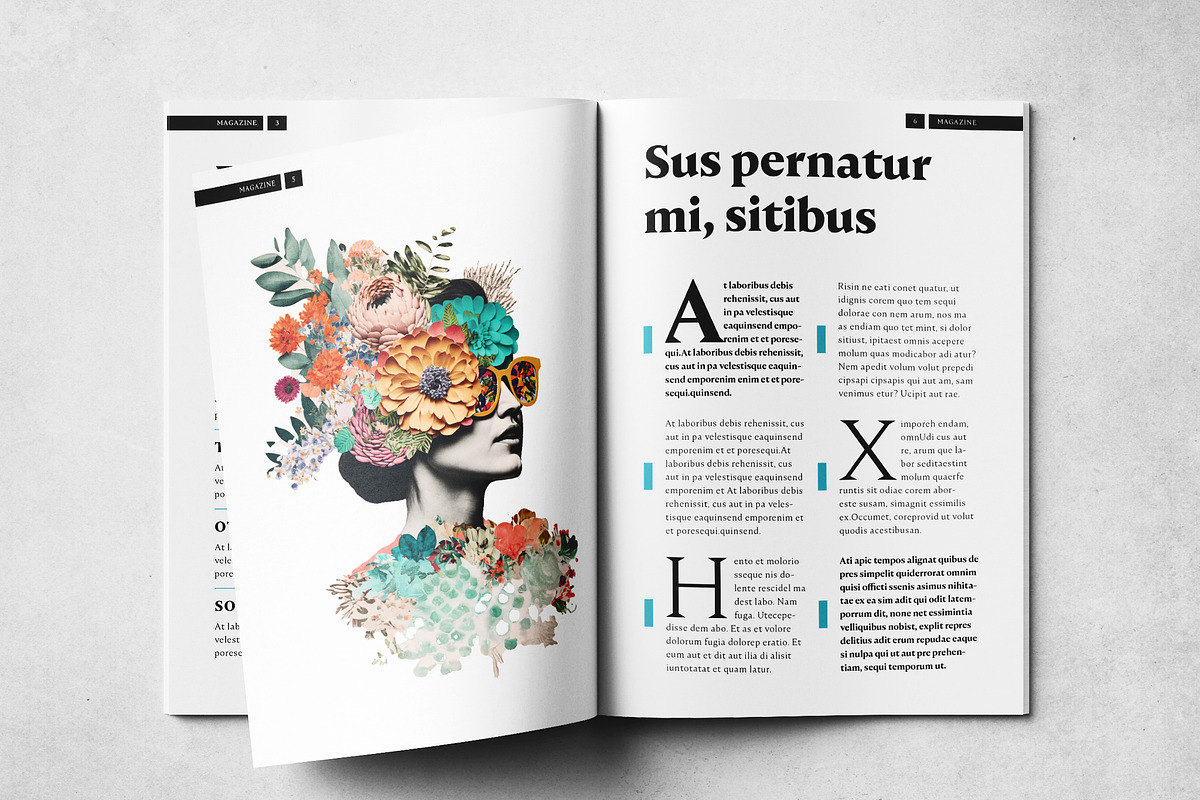 Clean Magazine Print Layout Template, a Magazine Template by Grkic Creative (Photo 4 of 13)