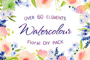 Watercolor Floral DIY Pack