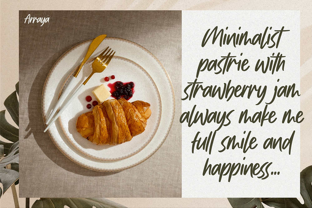 Arraya – Brush Script Font, a Handwritten Font by Gassstype (Photo 2 of 8)