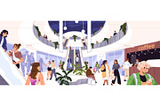 People in shopping mall, a Person Illustration by PaperTrident (Thumbnail 1 of 3)