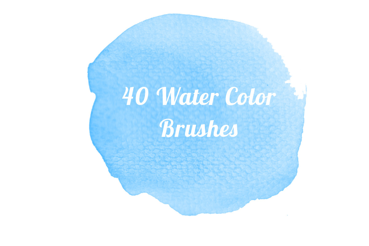 40 Water color Brushes for Photoshop, a Brush Add-On by PeoGeo Creative (Photo 1 of 5)