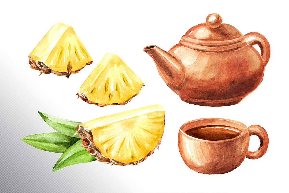 Tropical Pineapple. Hand painted, a Food Illustration by Daria Ustiugova (Photo 21 of 28)