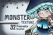 32 Monster texture Procreate brushes, a Brush Add-On by ProcreateiBox (Thumbnail 1 of 10)