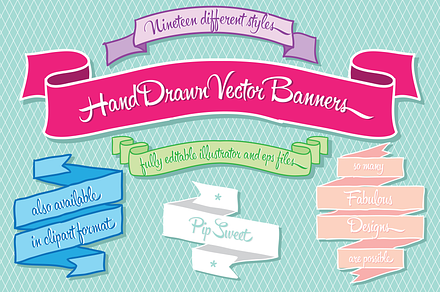 Hand Drawn Vector Banners