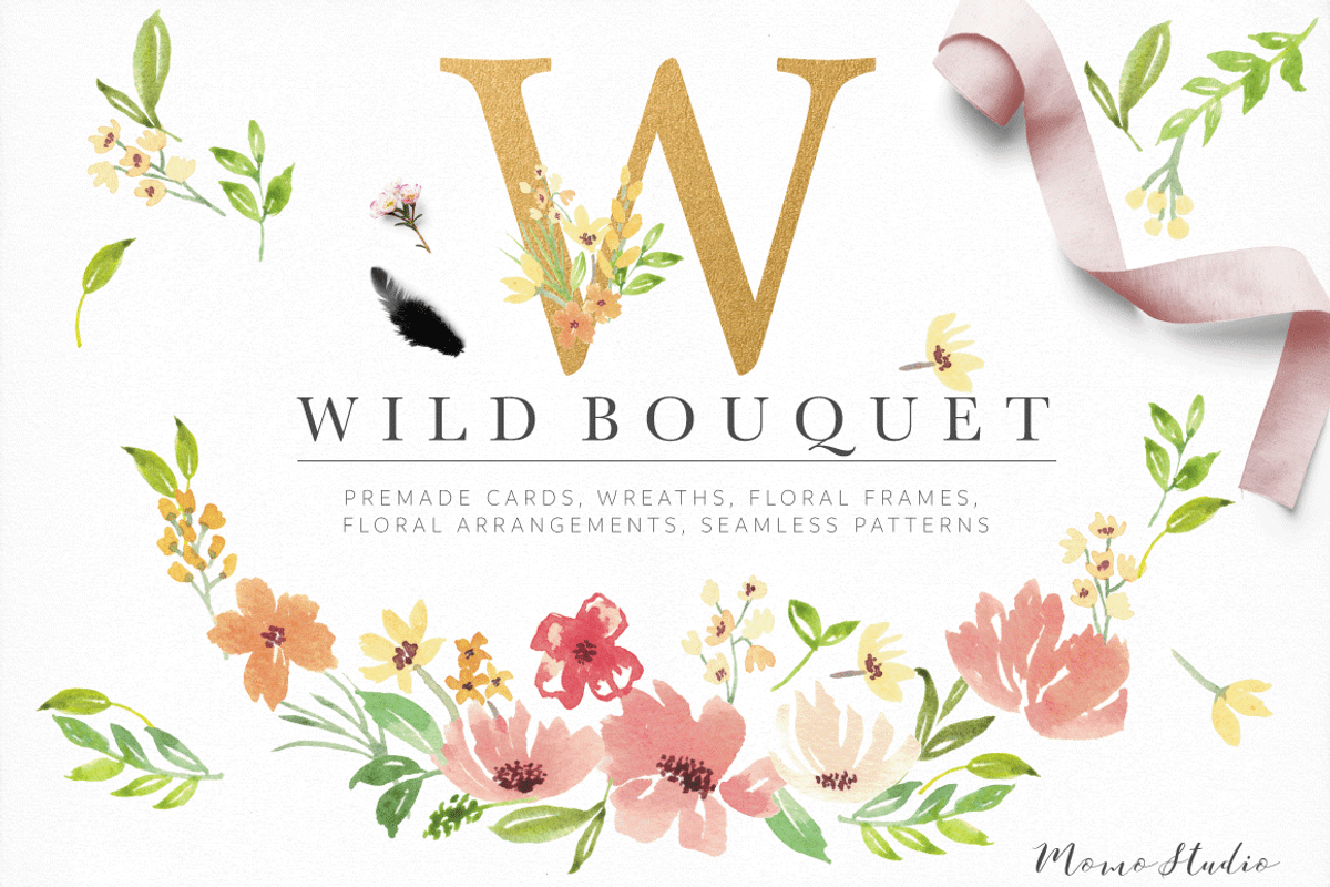 Wild Bouquet Florals and Leaves, an Illustration by Momo Studio (Photo 1 of 8)