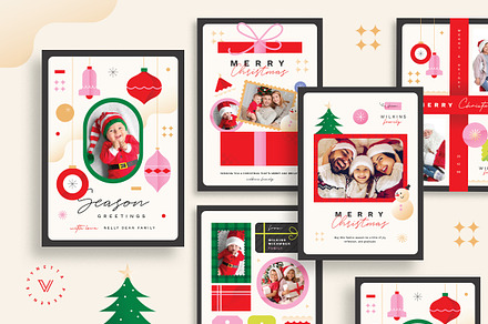 Festive Christmas Photo Cards, a Card Template by Vynetta