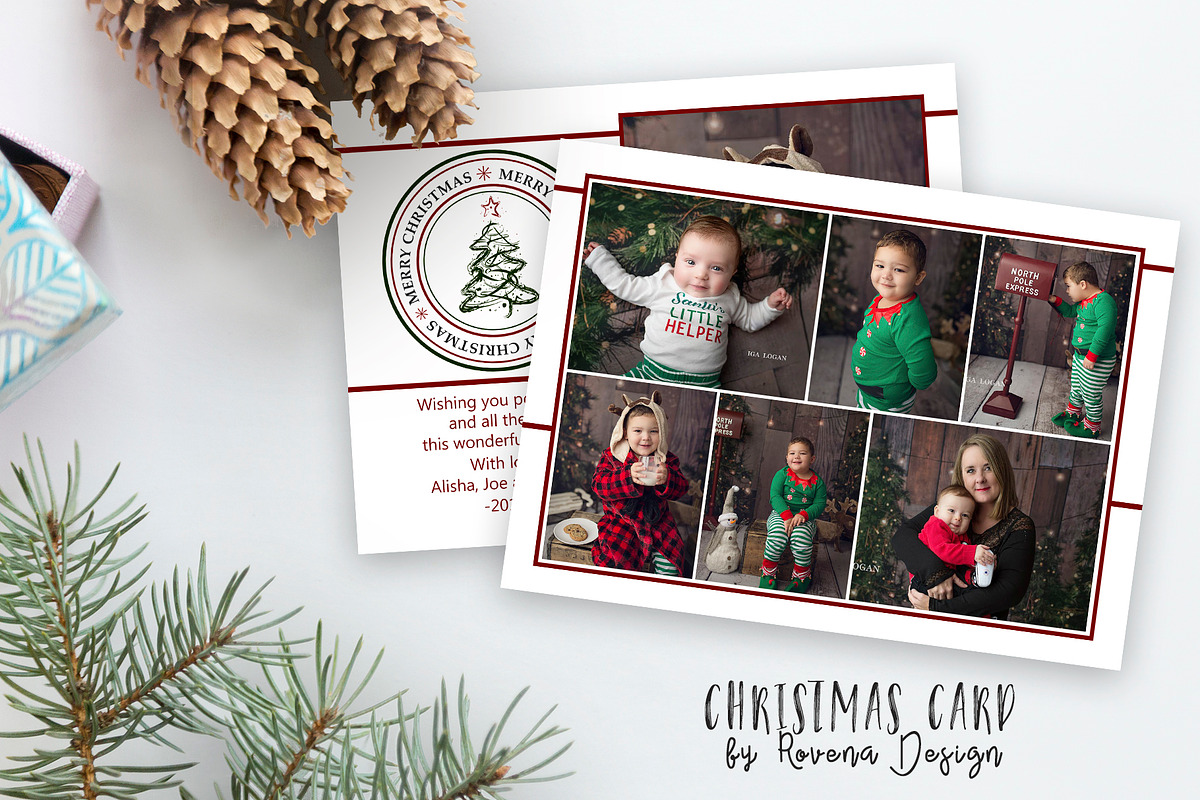 Christmas Card Template, a Card Template by Rovena Design (Photo 2 of 2)