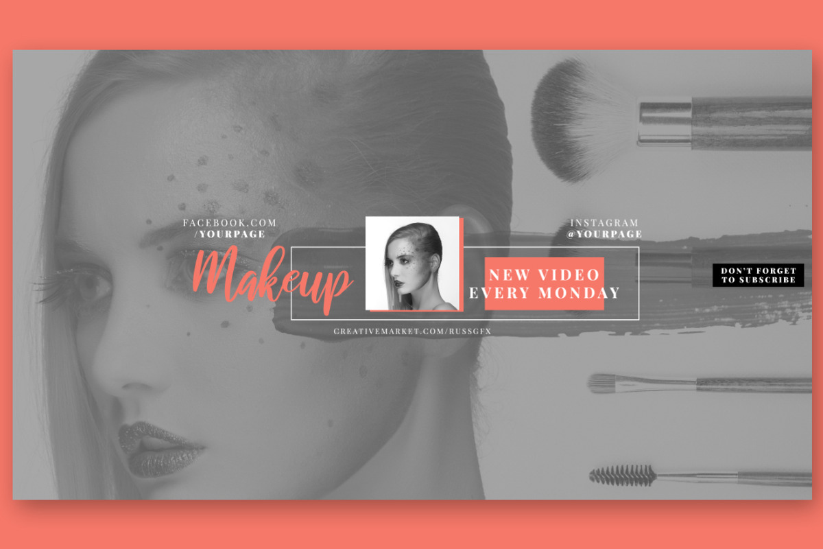 Makeup Youtube Banners, a Social Media Template by RussGFX (Photo 3 of 7)