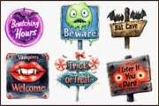 Spooky Signs Clipart Bundle, an Illustration by Sublimation Artist (Thumbnail 3 of 6)