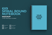 6x9 Spiral Bound Notebook Mockup, a Print Template by IFBdesign (Thumbnail 1 of 7)