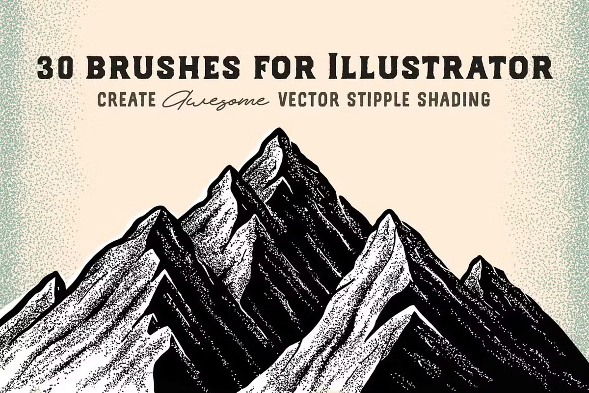 Stipple Brushes Photoshop And AI, a Brush Add-On by GearShift (Photo 4 of 4)