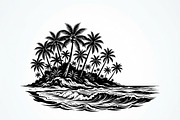 50 Tropical Palm Island Silhouette, an Empty State Illustration by Amazin_art (Thumbnail 24 of 41)