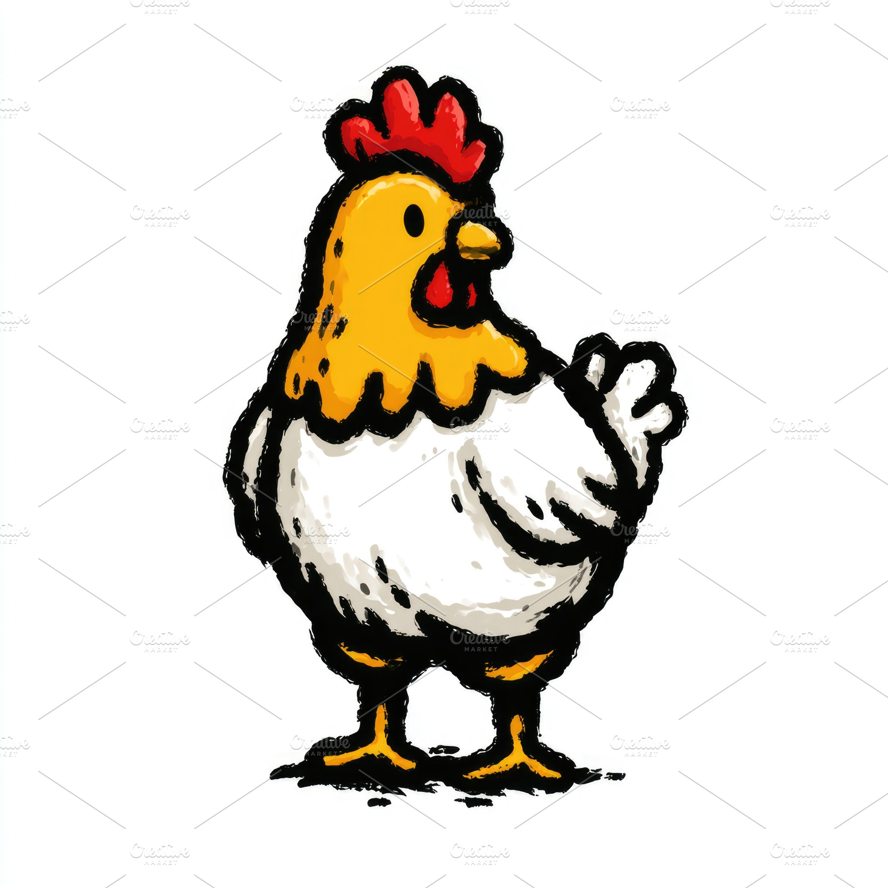 Cute chicken doodle illustration, an Animal Photo by José Manuel Gelpi