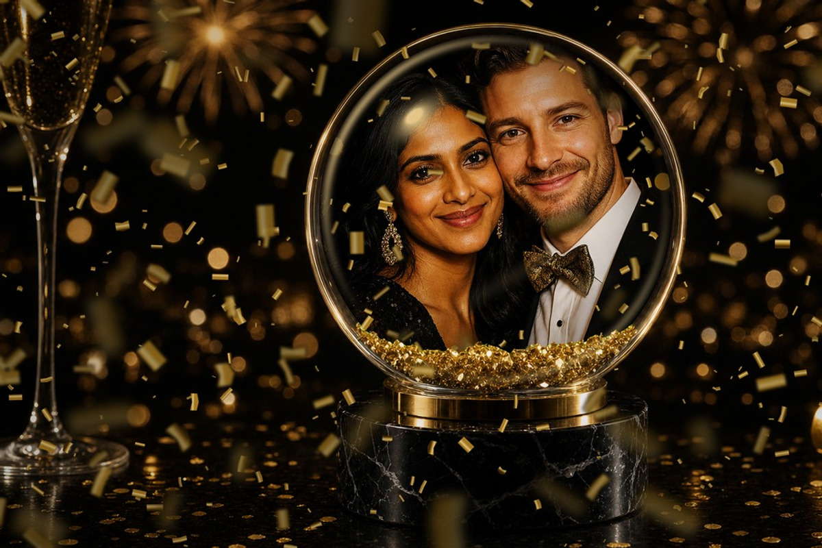 Gold Snow Globe Photo Effect, a Social Media Template by DesignerCandies (Photo 2 of 4)