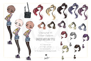 Nerd School Girls PNG Avatar Creator, a Person Illustration by KaramfilaS (Thumbnail 2 of 12)