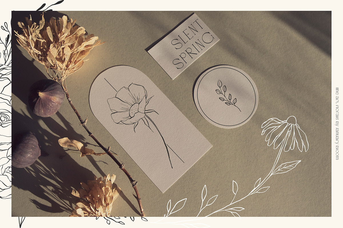 Floral Line Art & Botanical Clipart, an Illustration by January Bloom (Photo 2 of 13)