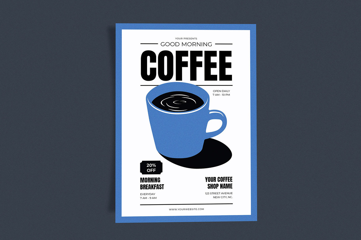 Classic Blue Coffee Shop, a Flyer Template by Me55enjah Design (Photo 3 of 4)
