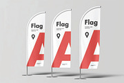 Triple Stand Feather Flag Mockup, an Advertising Mockup by DesignRushMarket (Thumbnail 2 of 2)