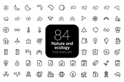 Nature & Ecology line icons set, an Outline Icon by AIWD (Thumbnail 1 of 2)