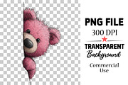 Pink Teddy Bear Clipart, an Illustration by Watercolor design (Thumbnail 6 of 6)